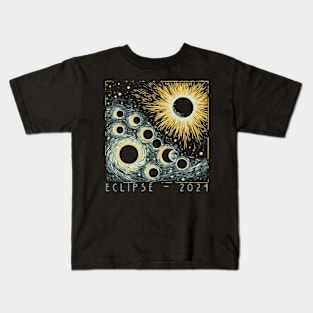 Eclipse 2024 -- Total Solar Eclipse Starry Night Kids T-Shirt